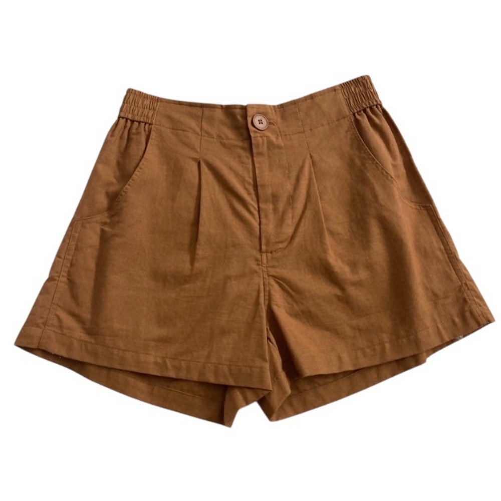 NWT MIOU MUSE elastic waist cotton shorts toffee
